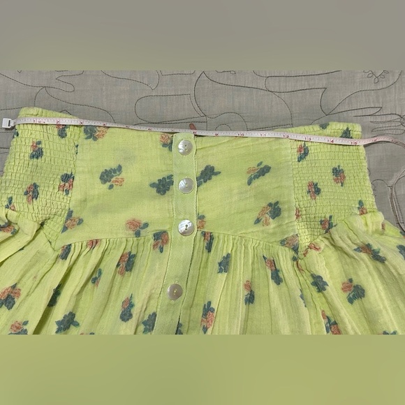 NWT Free People Iris Corset Set M Top Skirt Floral Smocked Lime Combo - Picture 13 of 15